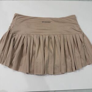 Goldhinge Women's Tan Pleated Skirt